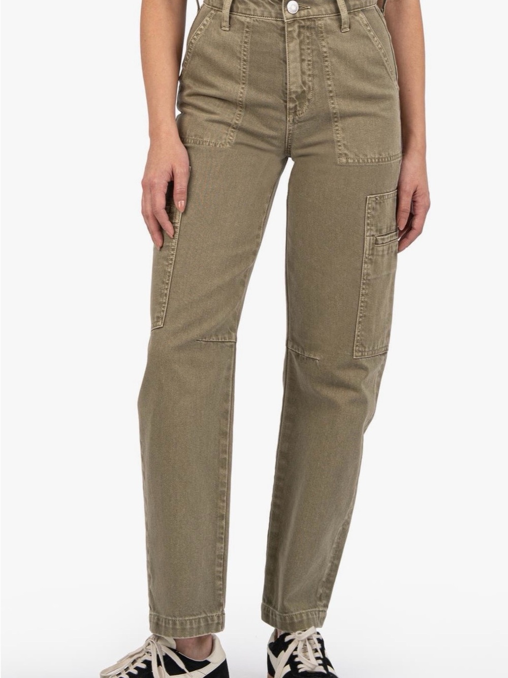 KUT FROM THE KLOTH kiera high rise slim leg barrel jeans in
olive